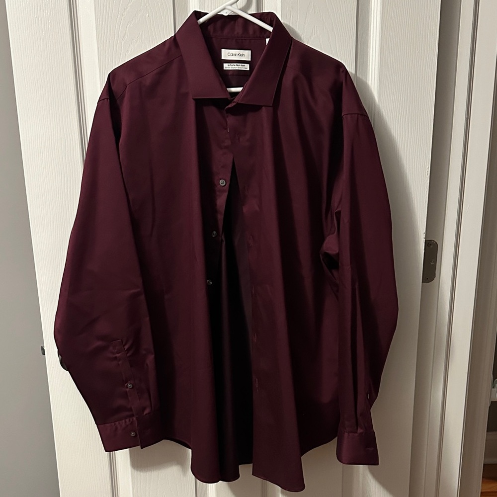 Calvin Klein Deep Red Non-Iron Shirt